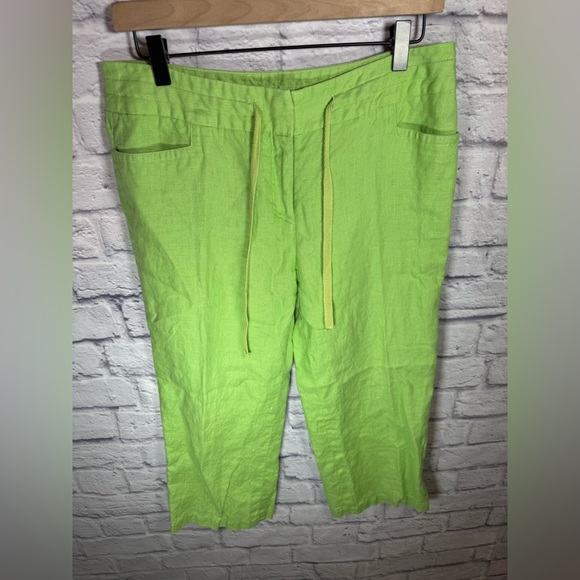Madison Studio Pants - Madison Studio 100% Linen Size 8 lime green pants‎
